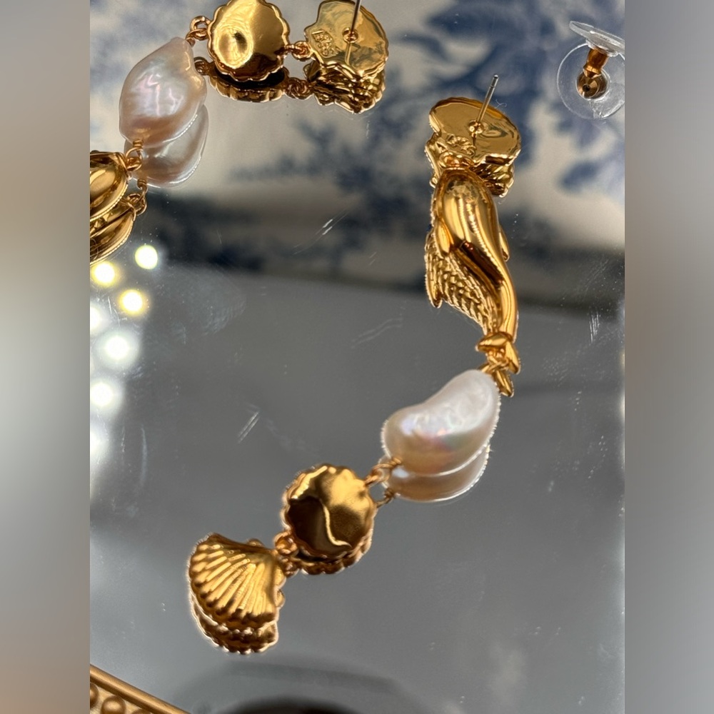 🆕 LELE SADOUGHI 🧿 NWOT La Mer Pearly Liner Earrings - Evil Eye - Picture 6 of 17